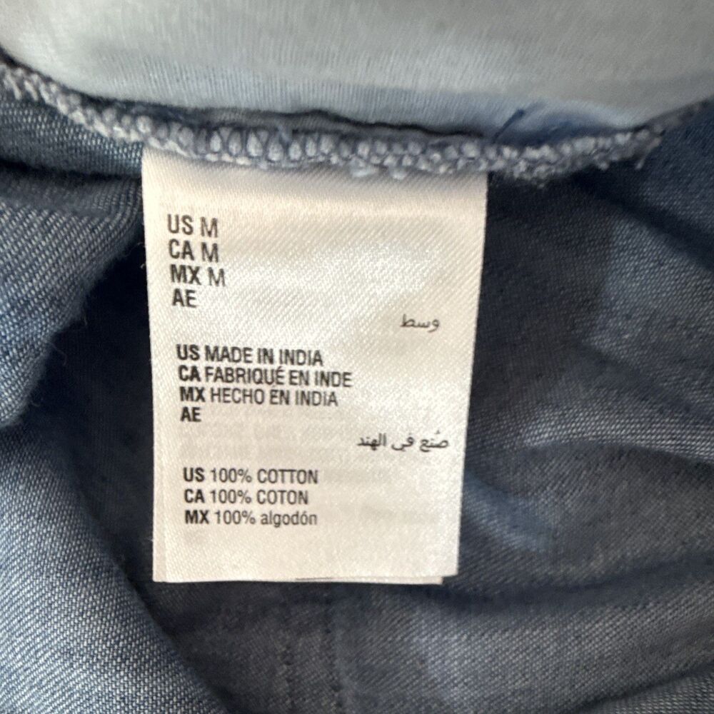 Blue lightweight Cotton Jogger Pants Drawstring Elastic Waist Pockets M - Picture 10 of 10
